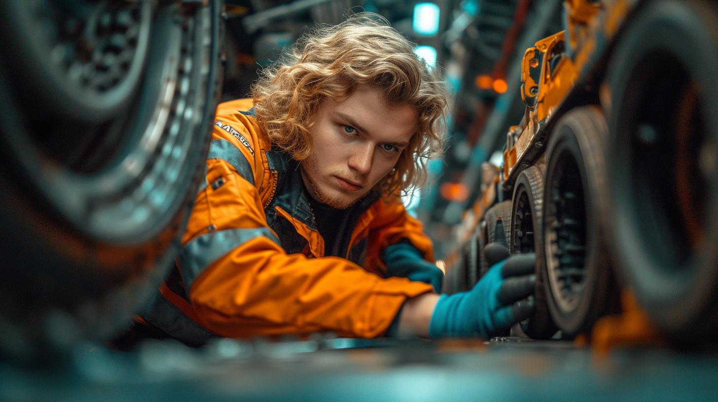 Technician working with various AIRSTART PARTS in a workshop